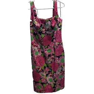 Lilly Pulitzer‎ Sleeveless Summer Sundress size 8 Pink Floral Cotton Blend
